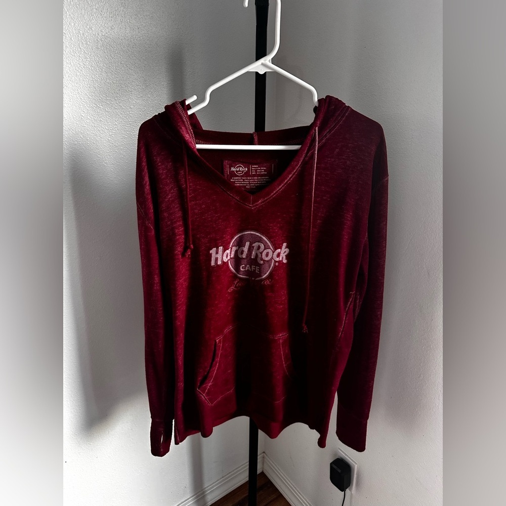 Hard Rock Cafe Burgundy Red Hoodie